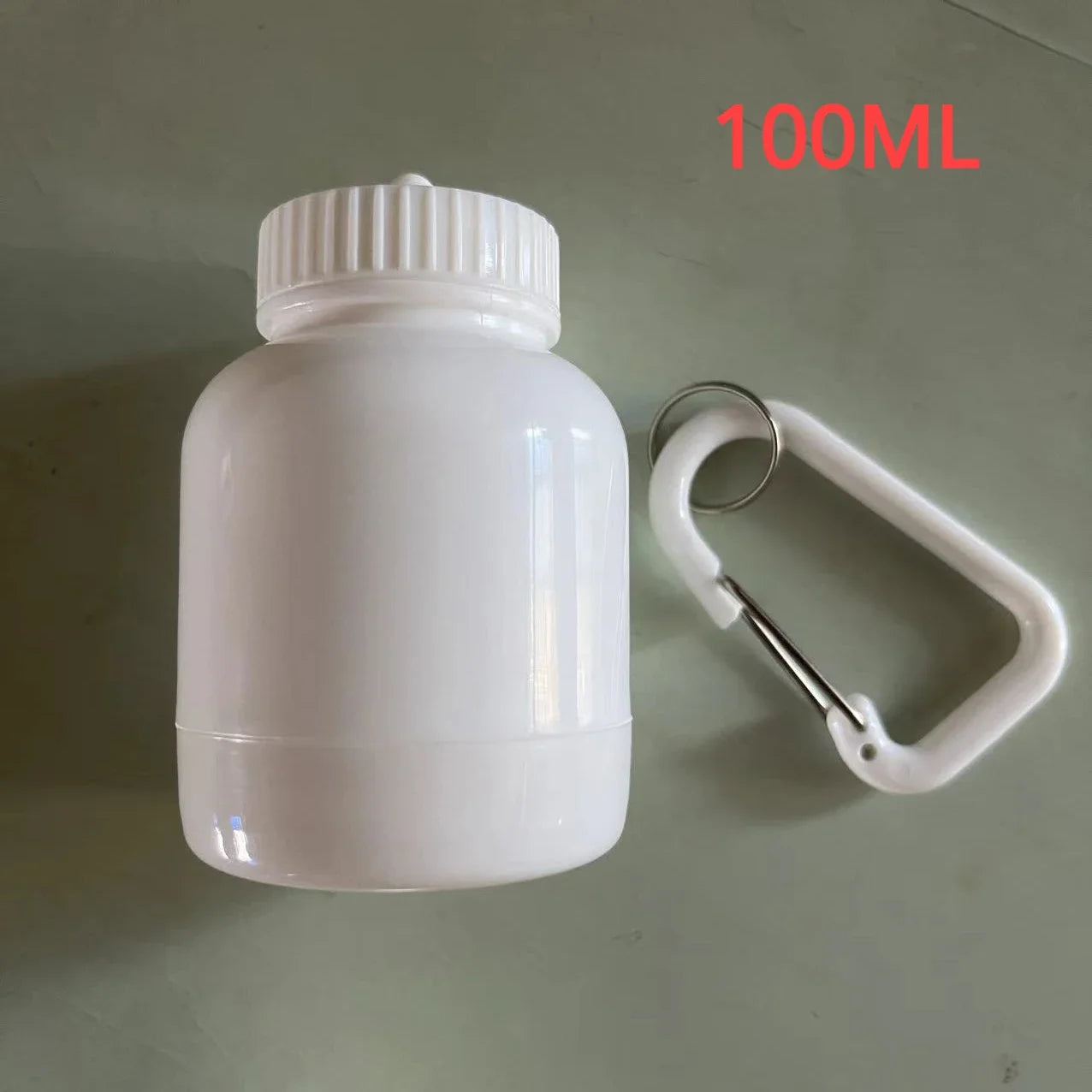 100/200ML Portable Mini Protein Powder Bottle — Keychain Health Container with Funnel for Sports & Outdoors