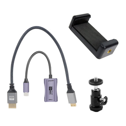 Mini to HDMI-Compatible Adapter Cable - 4K Video Capture Card for Phone, Tablet, Projector, Camcorder, DSLR Camera, Vlog Filmmaker