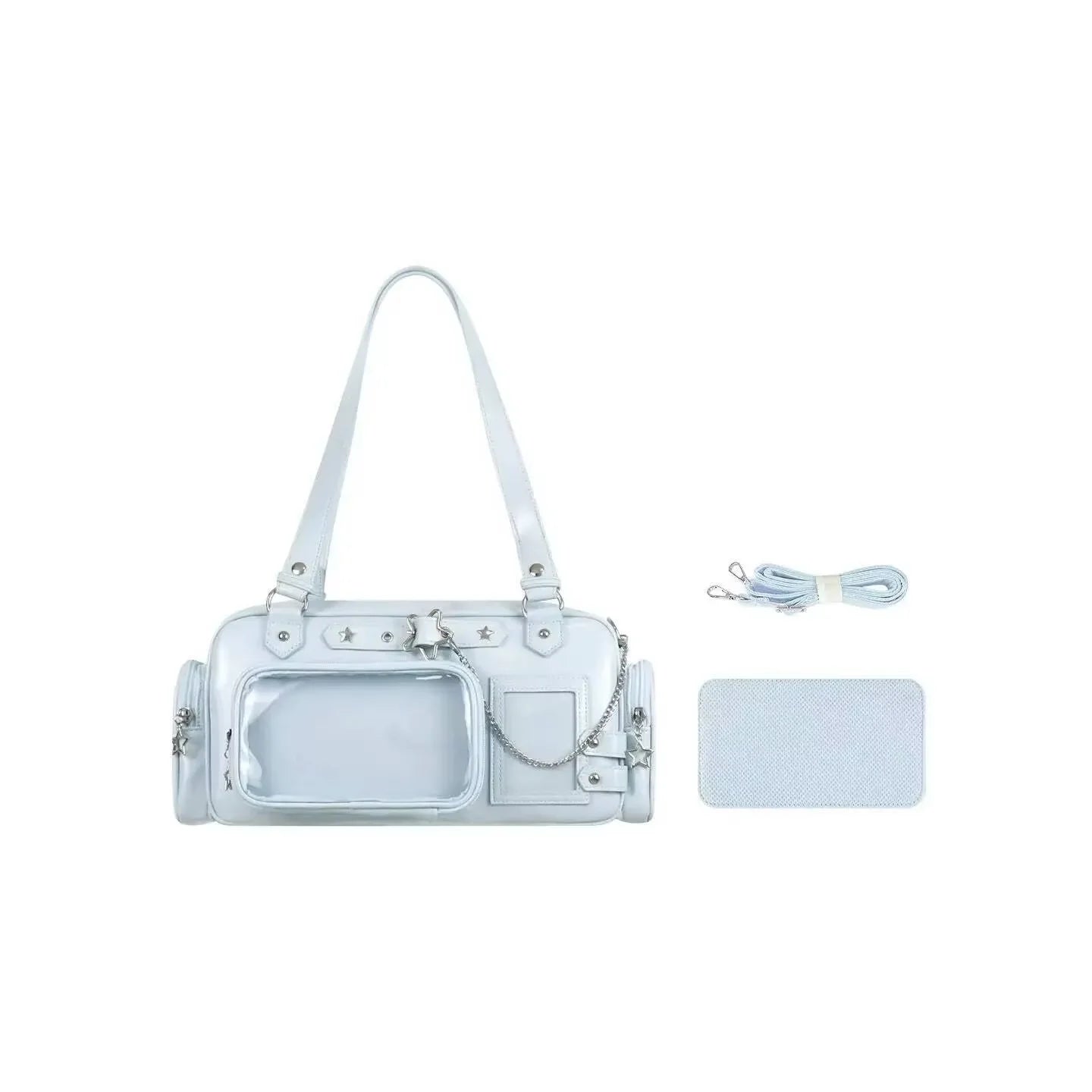 Y2K Star Chain Ita Bag - Transparent Large-Capacity Shoulder & Crossbody Display Bag