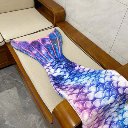 Mermaid Blanket Sleeping Bag — Anti-Kick Flannel Quilt with Soft Fabric, High Color Fastness, Fish Tail Design for Kids’ Birthday Gift