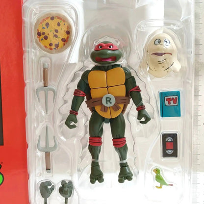 Four New NECA Anime Action Figures – Leonardo Teenage Mutant Ninja Turtles Pizza Club Model Figurines for Toys & Shelf Display