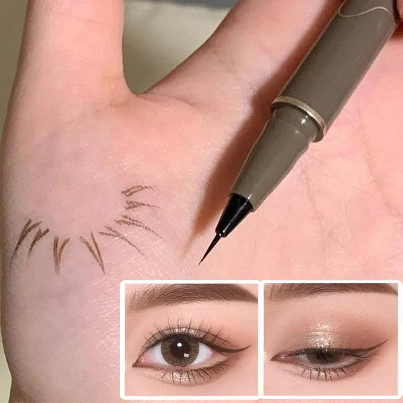 Waterproof Quick-Dry Liquid Eyeliner – Ultra-Fine Matte Black/Brown Long-Lasting Eye Makeup Gift