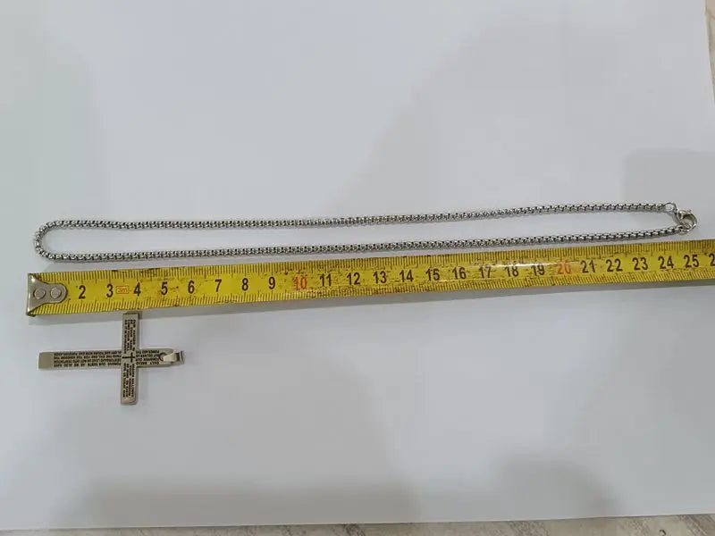 Fashion Cross Chain Pendant Necklace - Metal Geometry Punk Gothic Jewelry for Men and Women - Vintage Party Gift