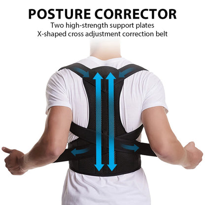 Adjustable Back Brace Posture Corrector – Lumbar & Shoulder Support Belt for Men & Women, Improve Scoliosis