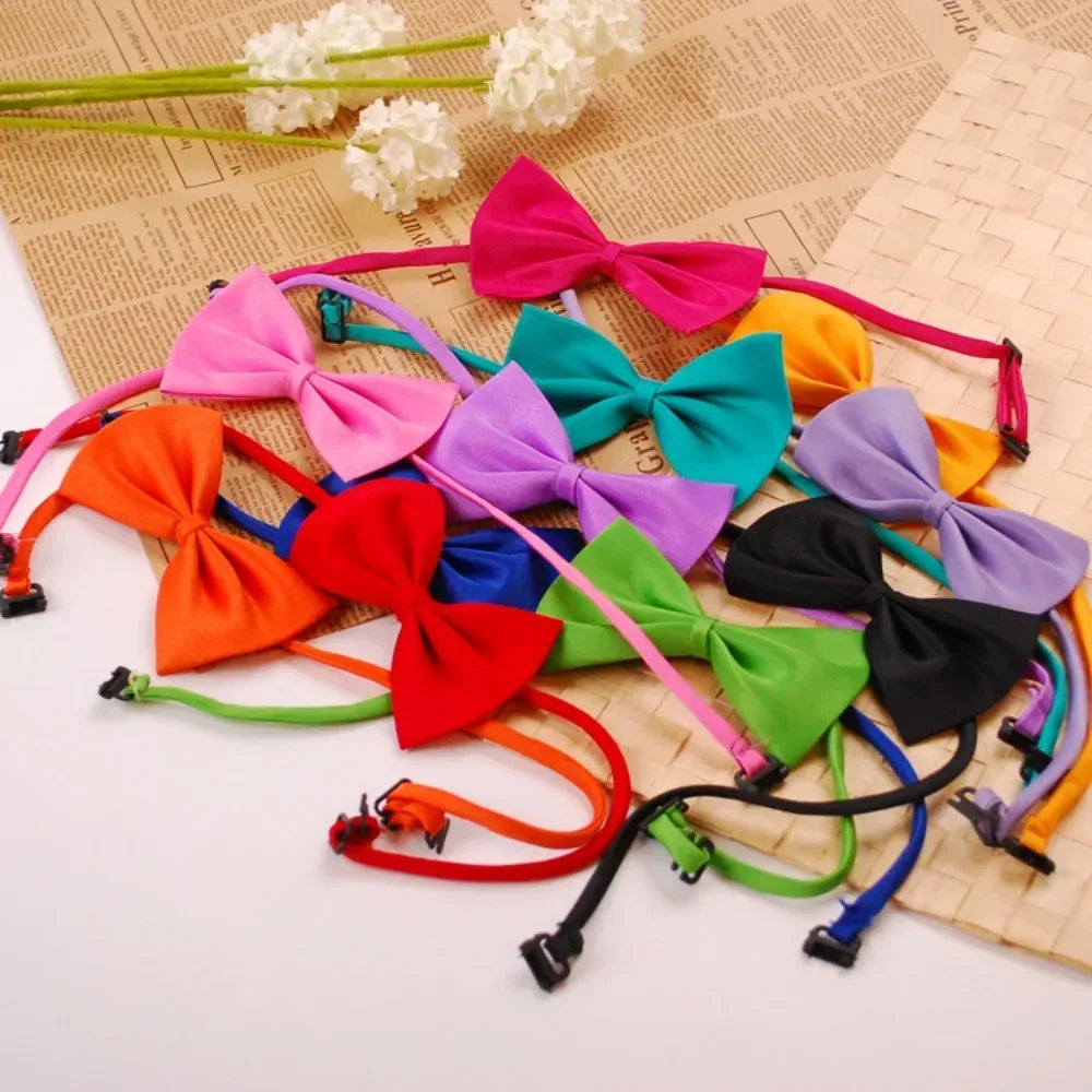 Adjustable Pet Bow Tie Necklace Collar – Cute Puppy & Cat Necktie Grooming Accessories for Dogs & Cats Pet Supplies