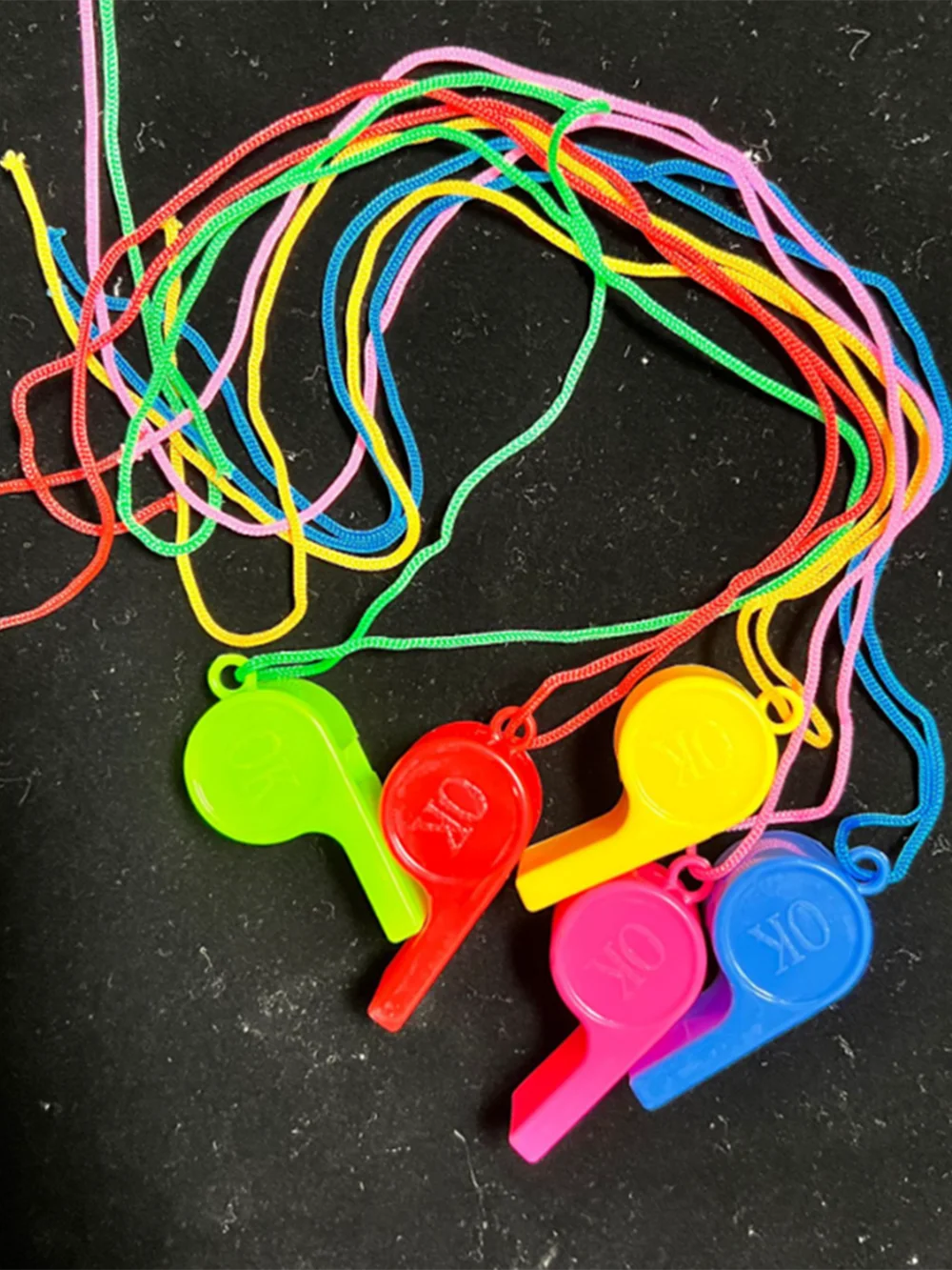 24PCS Colorful Birthday Whistles – Fun Party Toy & Cheer Props for Kids
