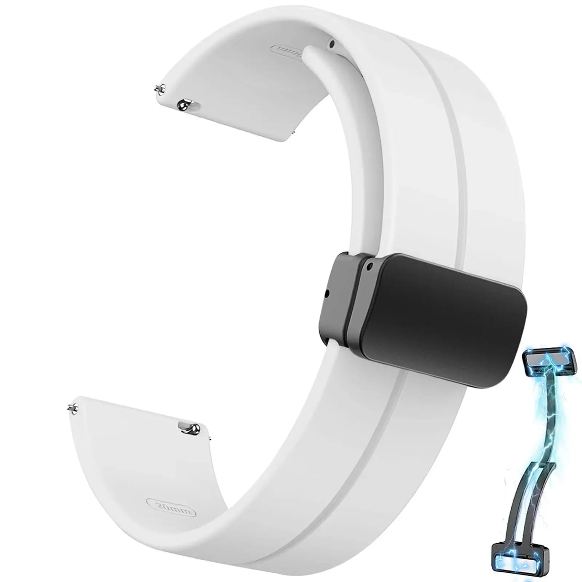 20mm/22mm Silicone Watch Strap - Magnetic Buckle Sport Band for Samsung Galaxy Watch, Huawei Watch GT 2/3 and Gear S3