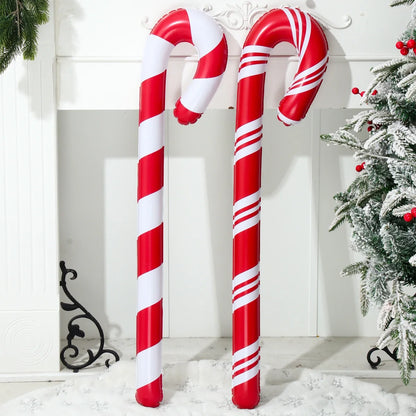Inflatable Christmas Candy Cane Stick Decoration – Outdoor Xmas Yard Decor 2024–2025 Holiday Home Christmas Party Ornament