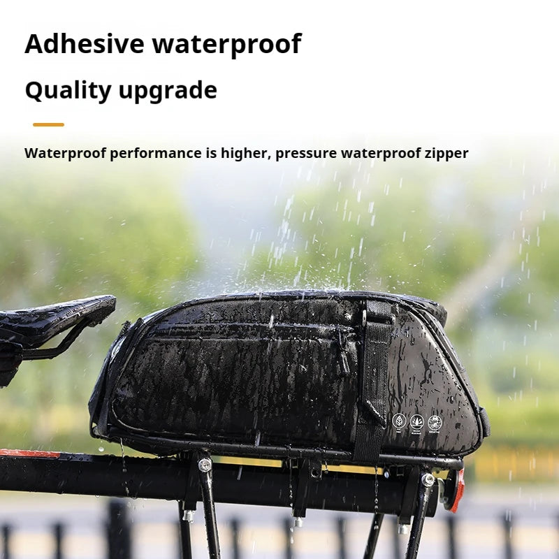 OFFBONDAGE Multifunctional Bicycle Saddlebag — Waterproof Reflective Top Tube Rack Bag, Handheld Large Capacity Adjustable Bike Bag