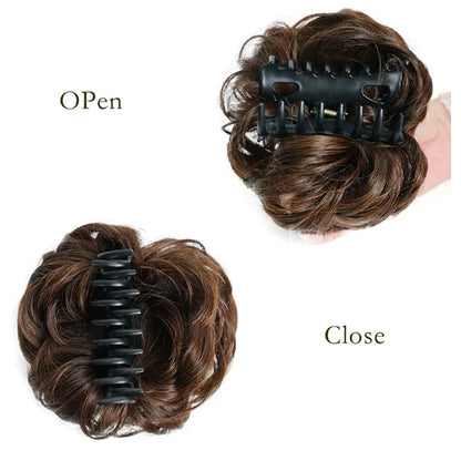 H&STAR Synthetic Messy Bun Hairpiece – Claw Clip-on Hair Extension, Natural Hair Color Chignon Updo Wig for Women