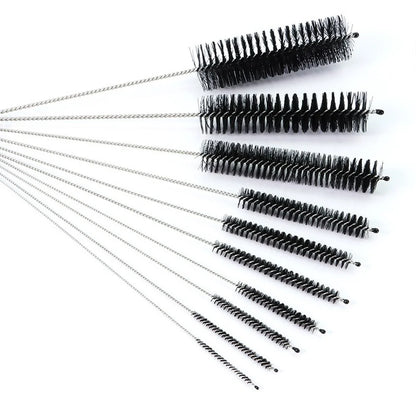 10pcs Nylon Bottle & Straw Cleaning Brush Set – Kitchen Tube, Bottle & Straw Bristle Cleaner Kit