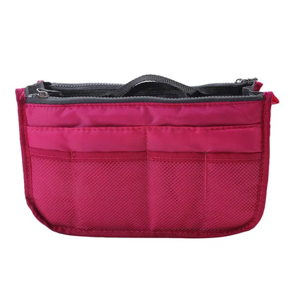Women’s Nylon Makeup Organizer Insert Bag – Large Capacity Travel Cosmetic Handbag Liner & Tote Purse Organizer for Ladies
