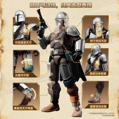 BLOKEES GV01 Star Wars Mandalorian Action Figure – Mando Djarin, Grogu, Boba Fett & Stormtrooper Collectible Toy Gift