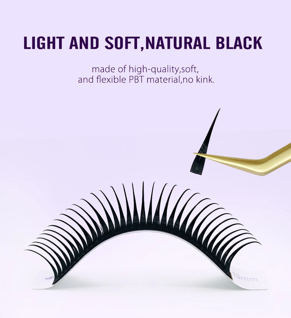 NATUHANA 0.07mm Wet Eyelash Extensions – Manga Wispy Spikes & Premade Fans for Cosplay & Volume
