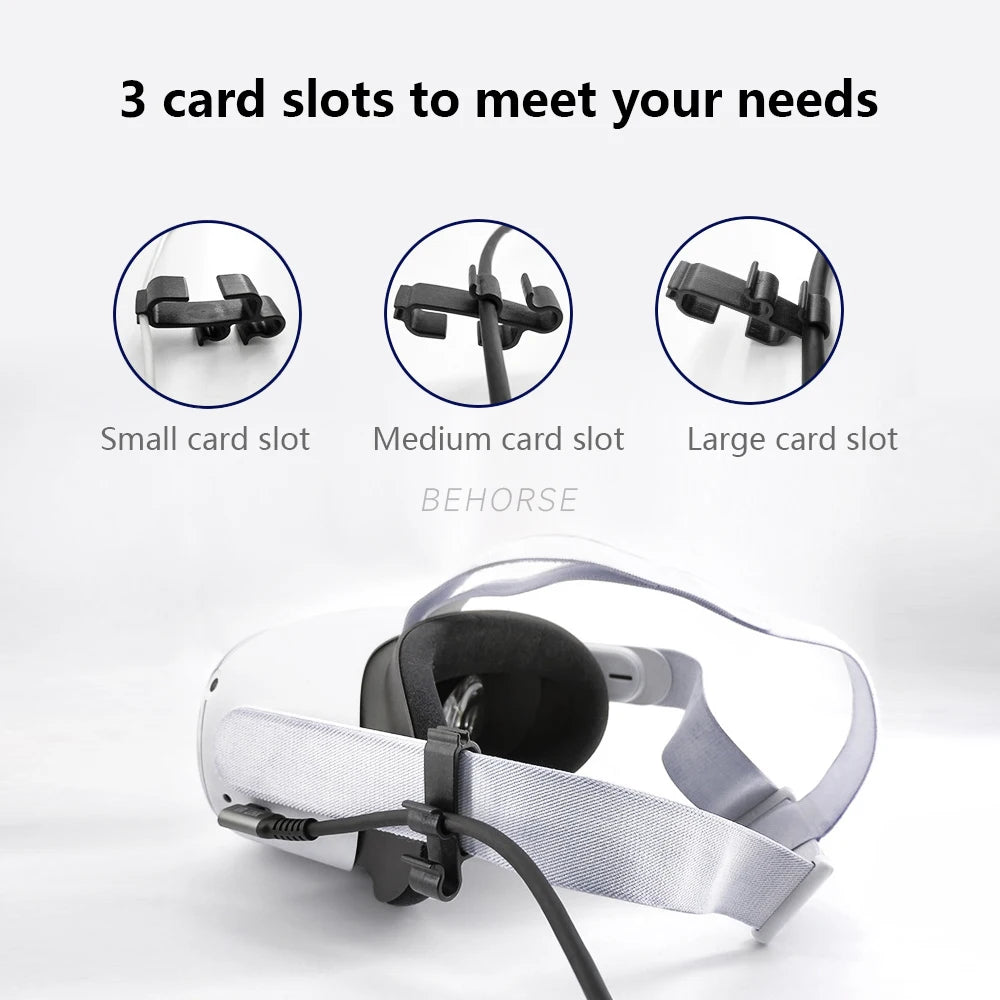 VR Cable Clamp Buckle – Data Line Fixer & Earphone Cord Clip for Oculus Quest 2 / Pico Neo 3, VR Strap Accessory
