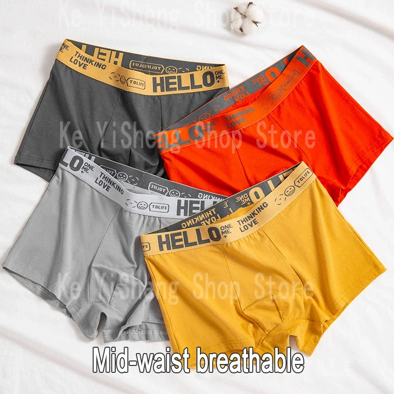 10PCS Men's Mid-Waist Boxers – Breathable, Lightweight Underwear Set in Multiple Colors