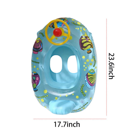 Inflatable Baby Swimming Ring – Thickened PVC Swim Float with Widened Airbag and Anti-Rollover Design for Pool and Beach Fun