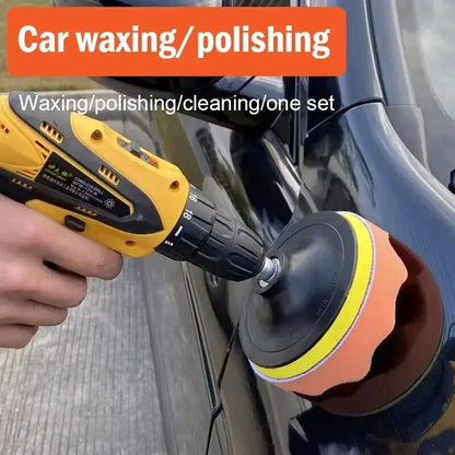 Electric Drill Polishing Sponge Plate Set – Plush Waxing & Buffing Wheel Kit for Car Cleaning, Grinding & Auto Beauty Detailing Tools