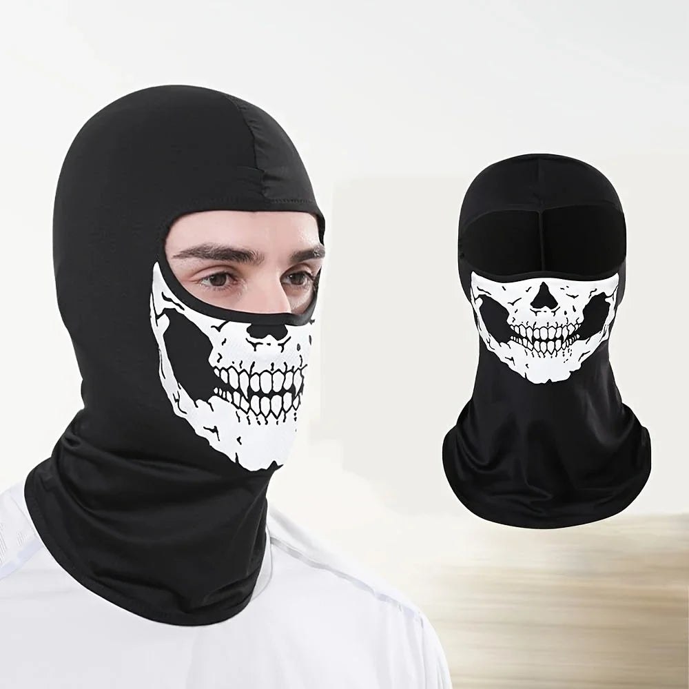 Motorcycle Skull Balaclava - Windproof Full Face Mask for Motorbike, Skiing & Bicycle Helmet Liner
