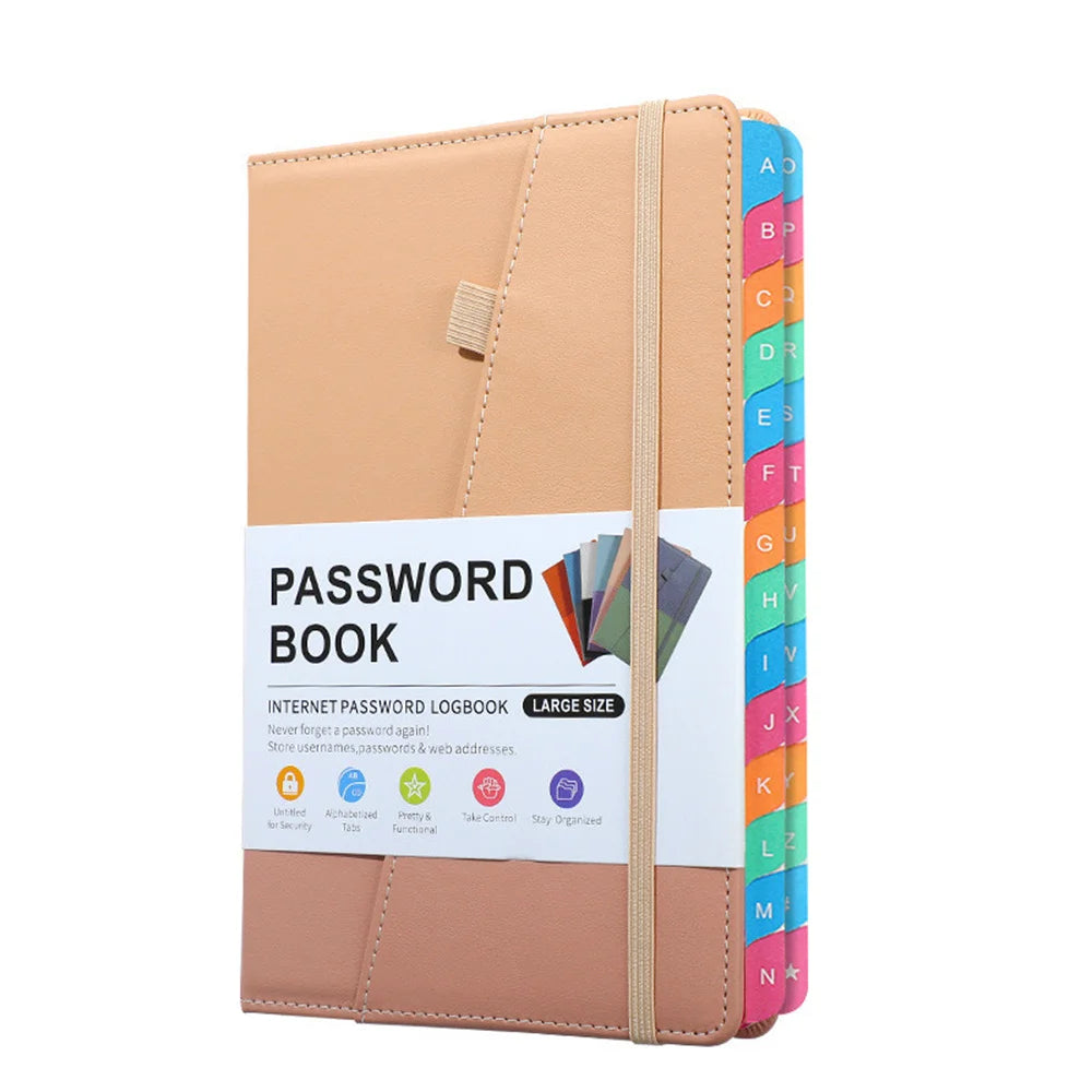 A5 Password Keeper Notebook with Alphabetical Tabs – Internet Login Organizer for Computer & Website Addresses