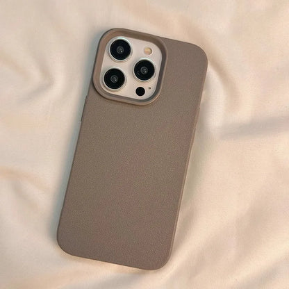 Candy Color Lichee Pattern Soft Phone Case – Shockproof Cover for iPhone 11–17, Pro Max, Air, 16E, X, XS, XR