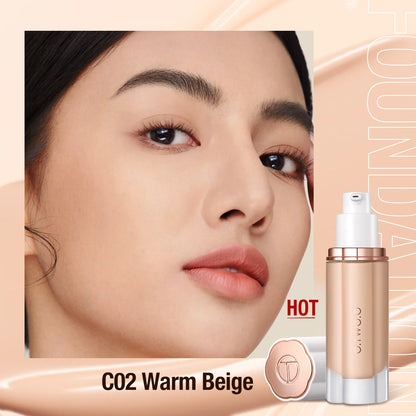 O.TWO.O Liquid Foundation Cream – 30ml High Coverage Waterproof Makeup Base with SPF30 Concealer