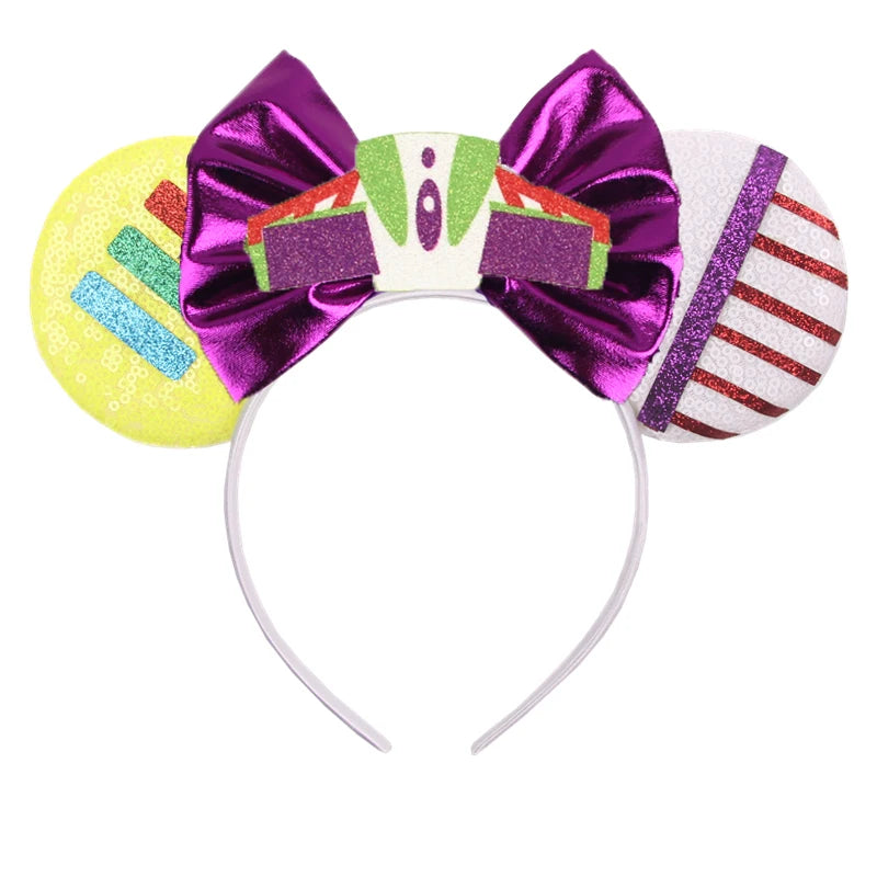 Disney Cartoon Mouse Ears Headband - Sequin Bow Hair Accessory for Girls, Birthday Parties & Cosplay