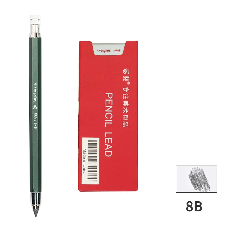 5.6mm Mechanical Pencils & Charcoal Graphite Lead – Soft, Medium & Hard HB to 14B Sketch Drawing Core