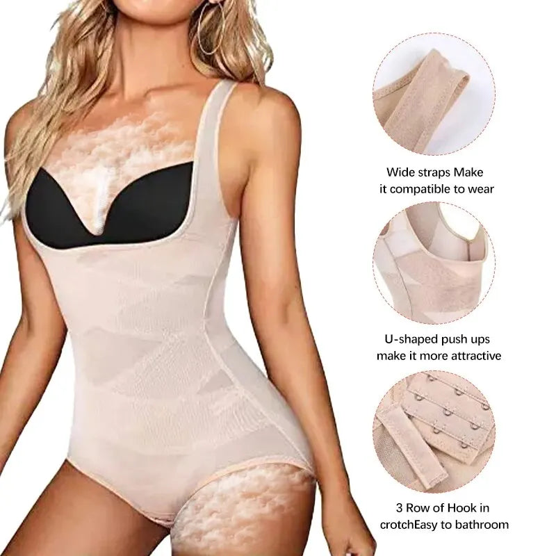 Shape & Slim: Breathable One-Piece Tummy Tum Shaper - Hip Lifter Corset, Thigh Slimmer, Waist Trainer, Slimming Underwear
