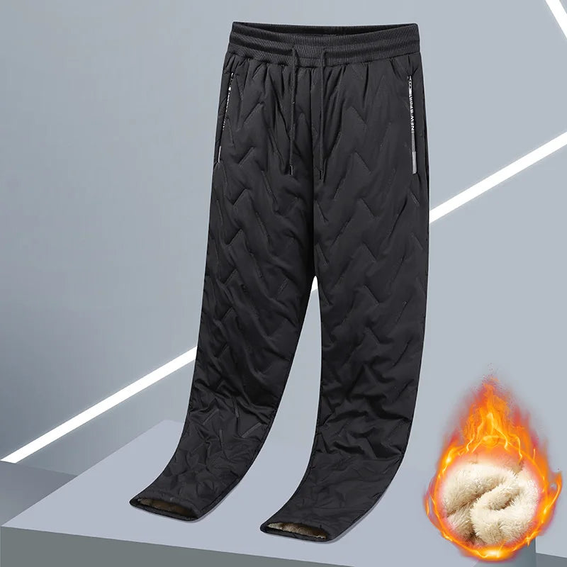 Men's Thermal Fleece Sweatpants - Thick Plush Winter Windproof Casual Pants