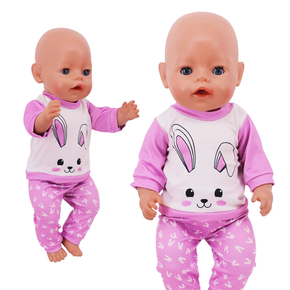 15-Style Doll Pajamas & Nightgowns – Cute Patterns for 18-Inch American & 43cm Born Dolls, Doll Accessories Toy