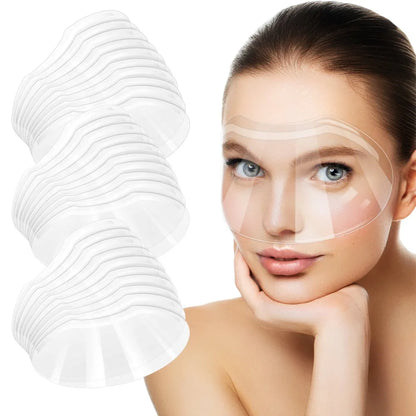 25/50pcs Disposable M-Shaped Clear Face Shields – Makeup, Shower, Barber Masks for Salon Use