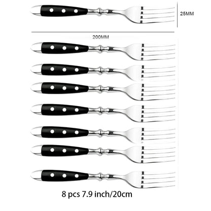 Classic Elegant Stainless Steel Cutlery Set – Fork, Spoon, Knife & Teaspoon Full Dining Steak Dinnerware Collection