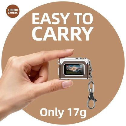 1080P HD Retro Mini Thumb Camera - Wearable Portable Keychain Camera for Travel, Outdoor Photography and Vlogging
