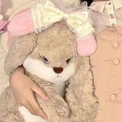 Large Angry Rabbit Plush Toy – Cute Kawaii Stuffed Animal Doll, Soft Plush for Room Decor & Birthday Gifts