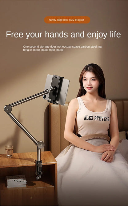 Desktop Mobile Phone Holder – Bed Clip, Bedside Lazy Folding Cantilever Bracket for Apple, Samsung, iPad, and Tablet