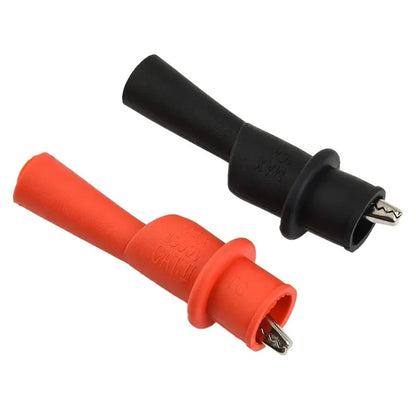 2Pcs Alligator Test Clips - Red Black 10A 1000V Multimeter Probe Leads for AC DC Power Testing