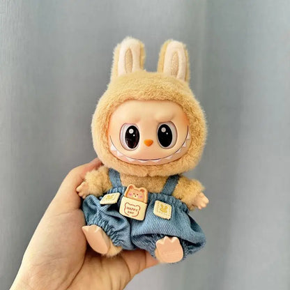 17cm Labubu Doll Clothes — Mini Outfit Accessories for K-Pop EXO I & II Dolls | Sitting Party Overalls Gift
