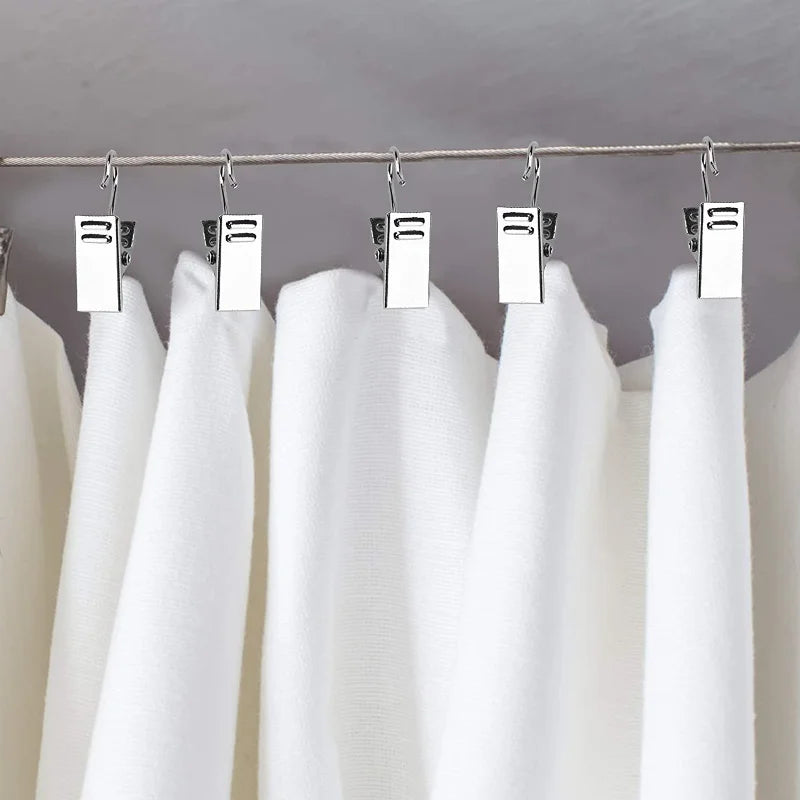 50/10Pcs Curtain Clips with Hooks - Sturdy Iron Drapery Hooks, Durable Window Curtain Photo Clips, Home Window Accessories