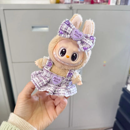 17cm Mini Plush Doll Clothes – Korea Kpop Exo Labubu Idol Suit Outfit Accessories, Doll Clothing Gift (Clothes Only)