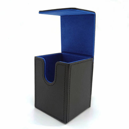 Leather Trading Card Deck Box - Single-Sleeve Storage Case for 100+ Cards
