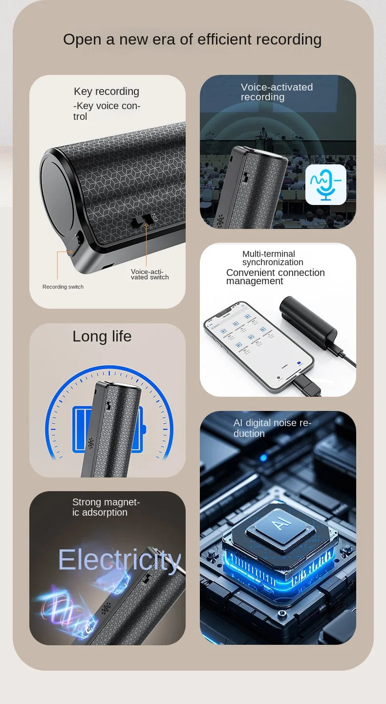 600-Hour Activated Voice Recorder – Espia USB Flash Magnet Dictaphone with Noise Reduction, 4GB-128GB MP3 Audio Player