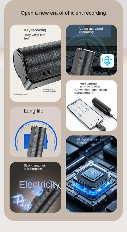 600-Hour Activated Voice Recorder – Espia USB Flash Magnet Dictaphone with Noise Reduction, 4GB-128GB MP3 Audio Player