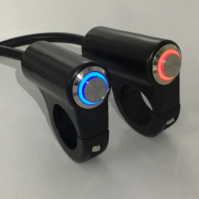 22mm 7/8'' Aluminum Alloy Motorcycle Handlebar Switch - Waterproof 12V Headlight and Fog Spotlight Retro Switch