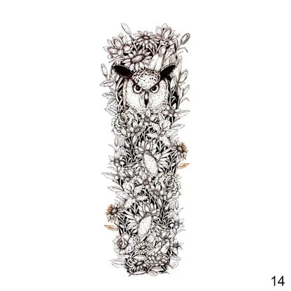 16 Designs Full Arm Temporary Tattoo Sleeves - Waterproof Body Art Stickers for Men & Women Fashion Style