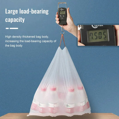 Garbage Bags with Drawstring – Transparent Disposable Bags for Household, Kitchen & Dorm Use, 3 Size Options