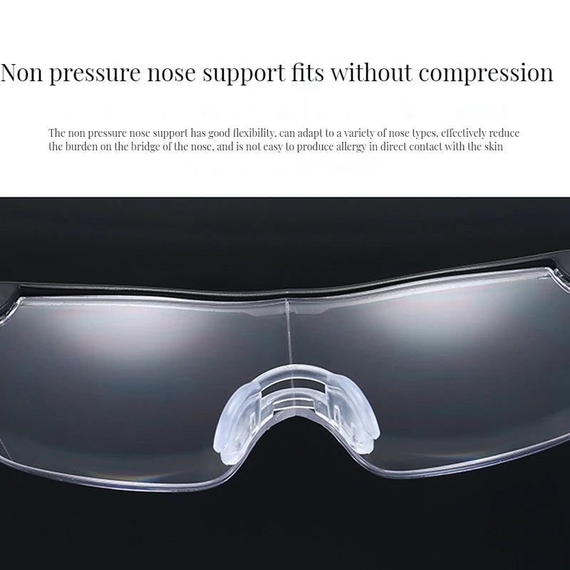 2.5X Magnifying Headband Glasses with LED Light — Portable Acrylic Lens Magnifier for Reading & Repairs