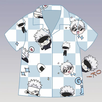 Jujutsu Kaisen Gojo Satoru Anime Pajamas Set – Cute Spring & Summer Couples Homewear, Birthday Gift