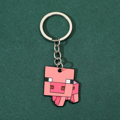 Cute Pixel World Keychain - Enamel Pendant Charm, Gaming-Inspired Jewelry Gift for Fans and Friends