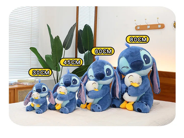 Disney Stitch Plush Doll - Lilo and Stitch Cute Duck Version, Kawaii Stuffed Toy for Christmas and Birthday Gifts
